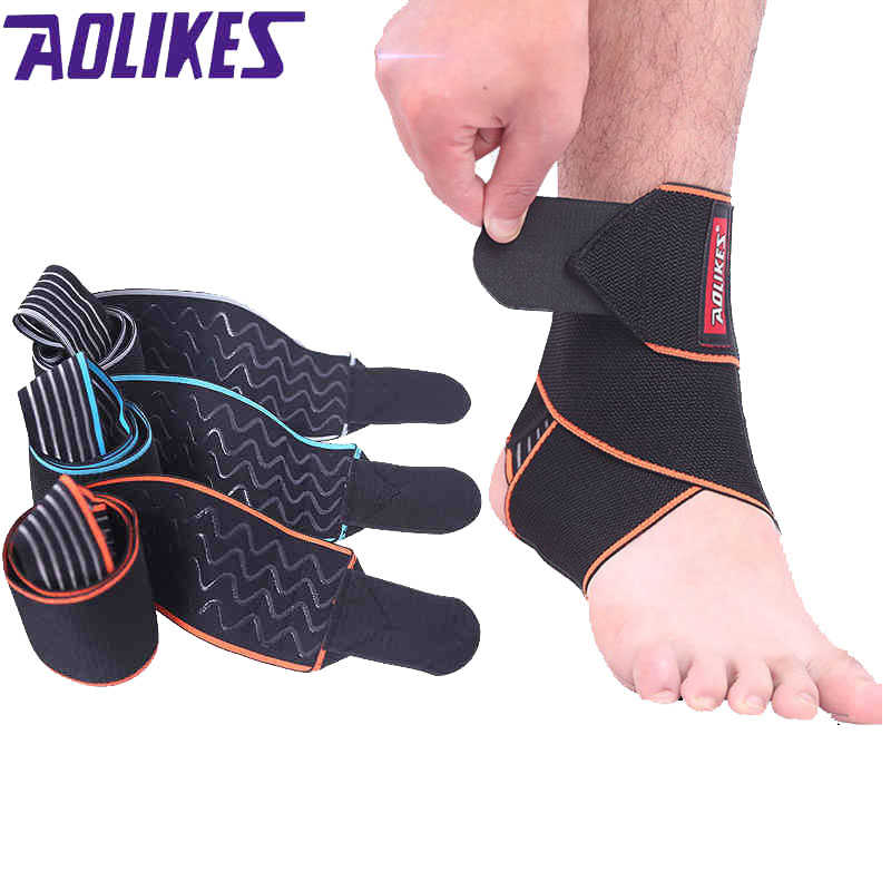 

AOLIKES 1Pcs Ankle Foot Protector Support Protect Elastic Brace Guard Sport Gym Sock Wrap Running Sprain protective pad, Blue