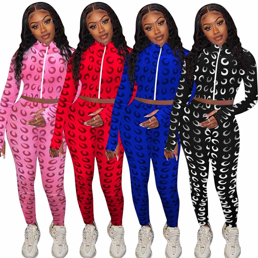

Active Wear Women Tracksuit Zipper Sweatshirts Jogger Pants Suit 2 Piece woman Set Sport Sweatshirt Clothes set066