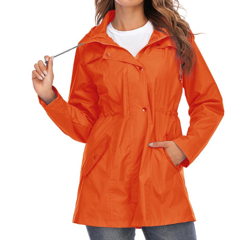 

2020 Women' Raincoat Transition Jacket Long Autumn Winter Rain Coat Hiking Jacket Outdoor Camping Windproof Coats#4, Black