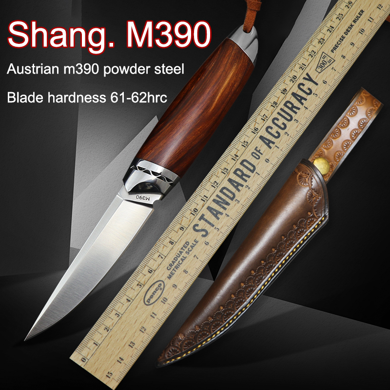 

High quality M390 powder steel fixed knife with holster EDC tool hunting fishing camping outdoor survival self-defense multi-purpose multi-function