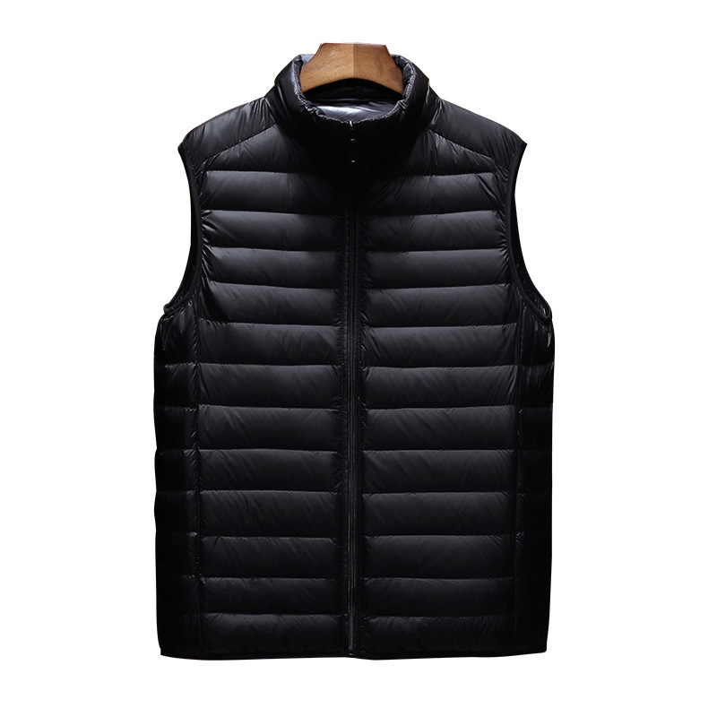 

Men's Vests Mens Jacket Sleeveless Vest Winter Fashion Male Cotton-Padded Coats Men Stand Collar Thicken Waistcoats Clothing, Black
