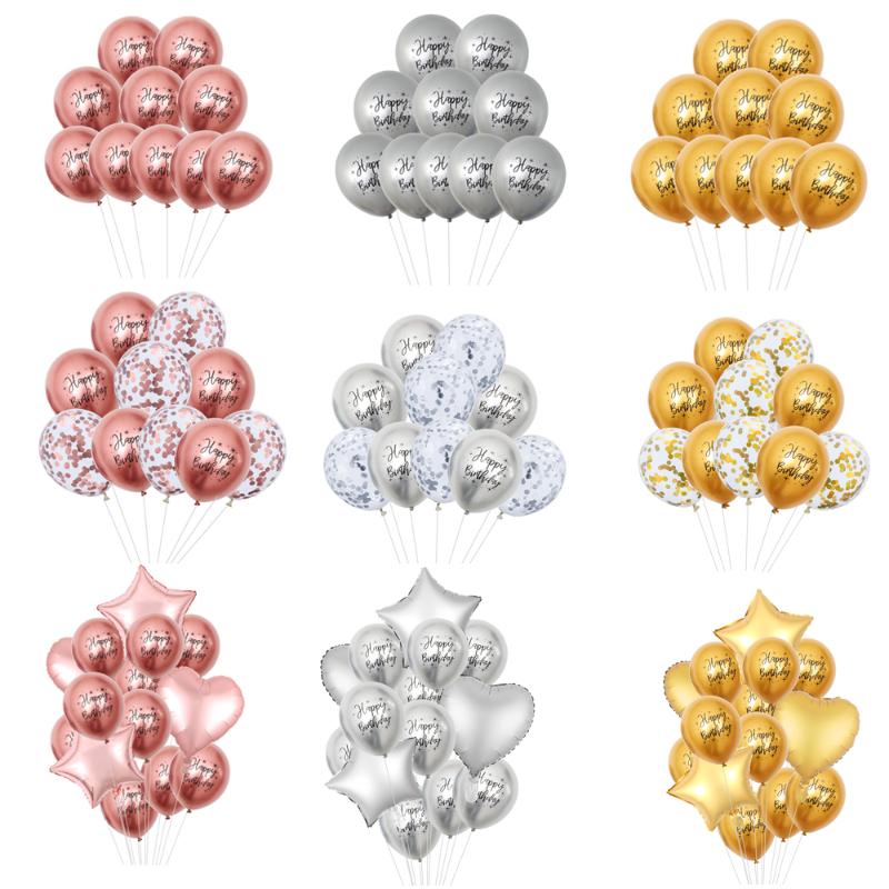 

10Pcs/set 18inch Heart Star Foil Balloon 12inch Birthday Latex Balloons Wedding Party Decoration Kid Children Birthday Supplies