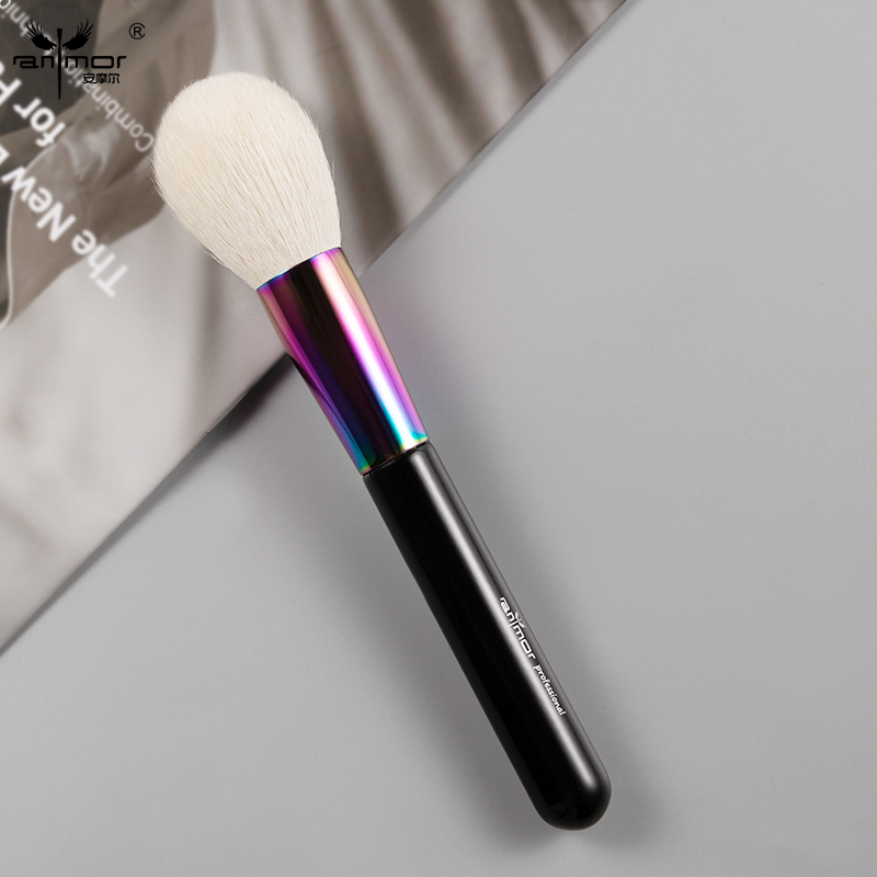 

1Pcs Anmor Goat Hair Powder Makeup Brush Professional Natural Hair Wooden Makeup Brushes Apply For Powder Cosmetics