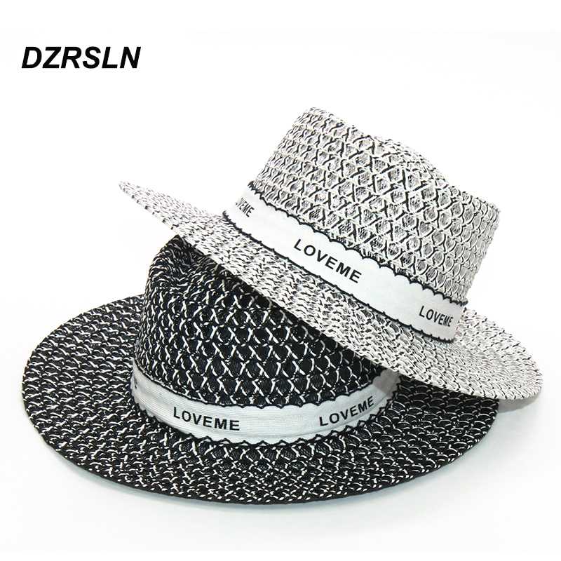 

Wholesale fashion Houndstooth beach hats for women new breathable summer sun hats foldable holiday caps S1088, Black