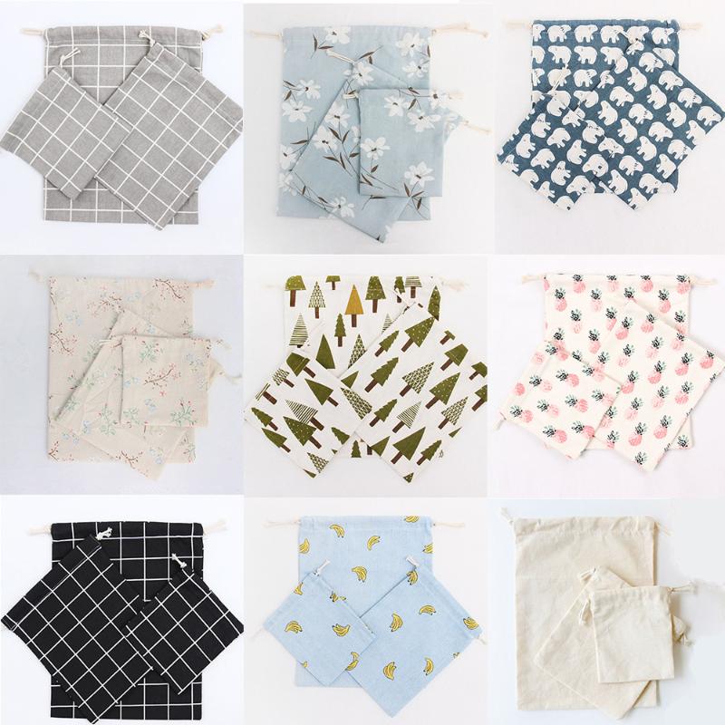 

Linen Cotton Gifts Bag 14x16 19x24 25x32cm Christmas Drawstring Bags Sacks For Biscuits Birthday Candy Cake Packing Package