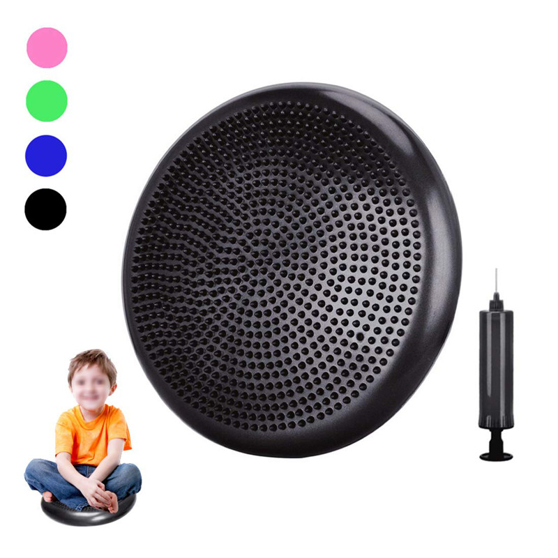 

Yoga Massage Ball Pad Wobble Cushion Disc Yoga Pad Stability Core Trainer Inflatable Portable Room Office Chair Cushion, Black