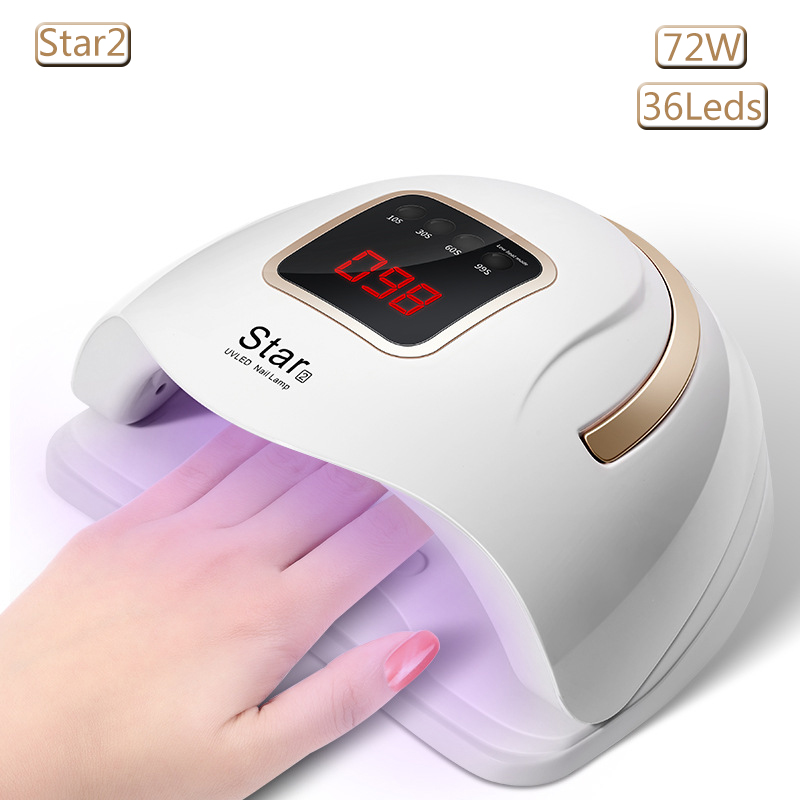 

Star2 72W UV LED Nail Lamp Dryer 36 Leds Nail Dryer For Curing Manicure UV Gel Polish with Sensor Timer LCD Display EU Plug, Pink usb