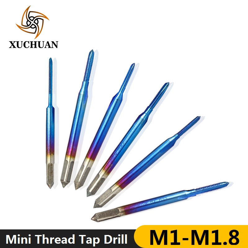 

High Speed Steel 6542 Straight Tap Drill Bit M1-M1.8 Machine Tap Screw Hole Drill Metric Thread Nano Blue Coated Plug