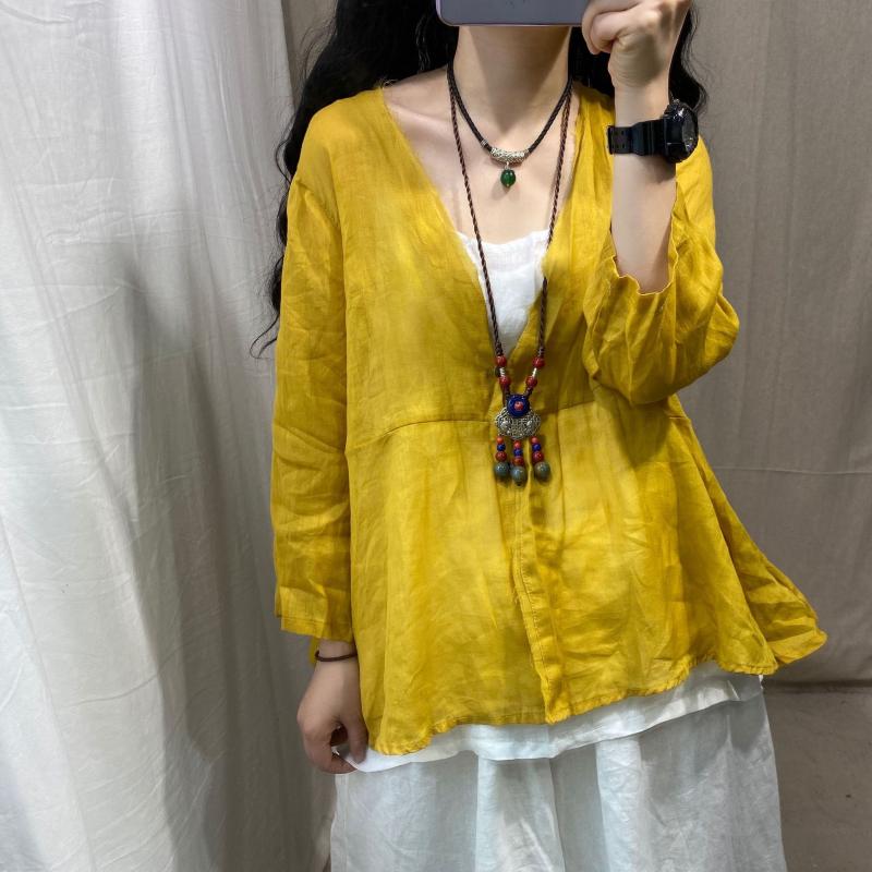 

Women Summer Ramie Solid Color Jackets Coat Outerwear Ladies Vintage Ramie Sunscreen Coat Female 2020 Thin Jacket, Black