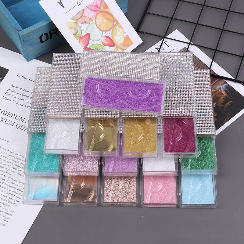 

3D False Eyelashes Packaging Empty Lash Case Bling Glitter Eyelash Box Pull Box Diamond False Eyelash Packaging