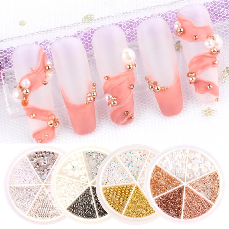 

1 Box Rhinestones for Nails Caviar Beads Pearls DIY Ballet Nail Art Decorations Cristal Diamonds 3D Manicure Supplies LA1780