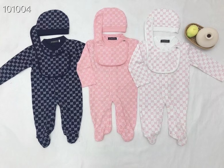 

Toddler Infant Romper Baby Clothing Sets Boys Girls Full Sleeve Soft Lattice Jumpsuits Rompers Hat + Bib 3pcs/set Suit(3-24Months), C#