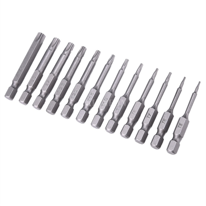 

DHL 200 Set 12 PCS/Set Security Bit Set Tamper Proof Screwdriver Drill Bit Screw Driver Bits Torx Flat Head 1/4" Hex Driver Bits