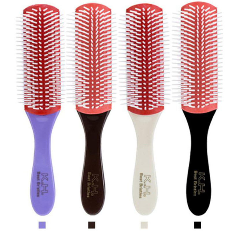 

20.5cm Length Anti-static 9 Rows Hair Brush Handcraft Hairbrush Hairdressing Scalp Massager Hair Comb Styling Tools Health