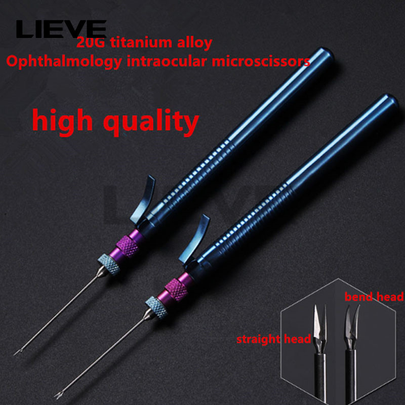 

20G titanium alloy Ophthalmology intraocular microscissors/Microscopic intraocular opthalmic scissors straight/bend head