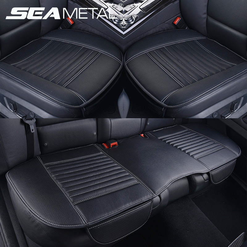 

Leather Car Seat Covers Set Universal Four Seasons Automobiles Seat-Cover Cushion Protector Leather Carpet Mats Auto Accessories