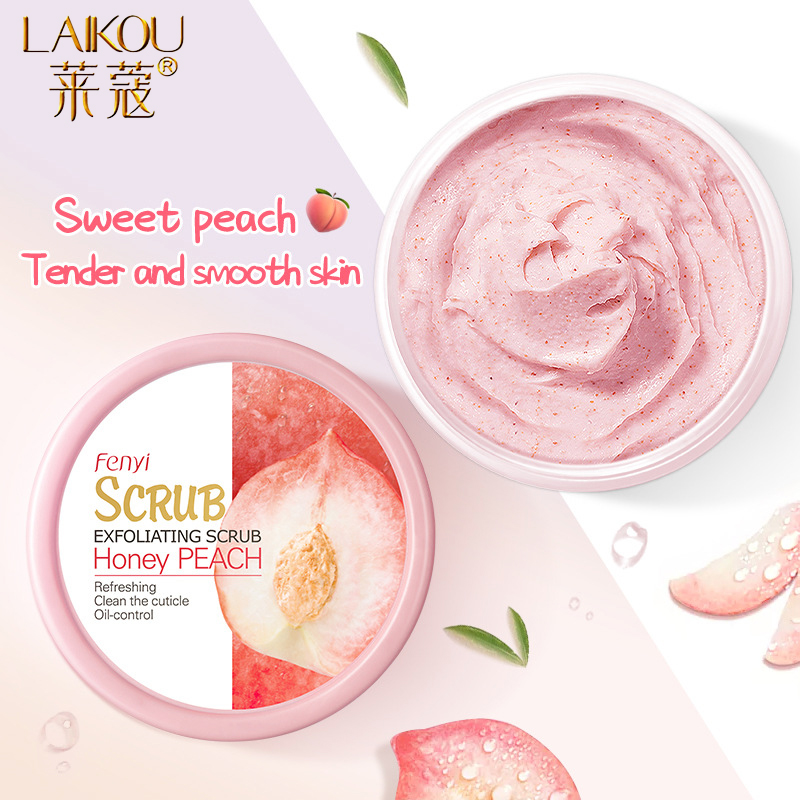 

LAIKOU Peach Body Scrub Cream Face Scrub Deep Cleansing Skin Whitening Go Cutin Dead Skin Treatment Moisturizing Body Care