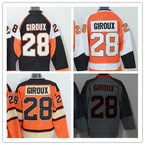 

100% Stitched Men's Philadelphia Flyers #28 Claude Giroux Jersey Cheap Men's Winter Classic Ice Hockey Jerseys Free Shipping, Black