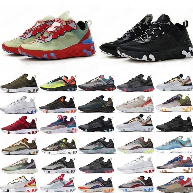 

Olive React element 87 55 mens running shoes Tour Yellow UNDERCOVER Camo Red men women Sail triple black white Taped Seams sports sneakers, Box