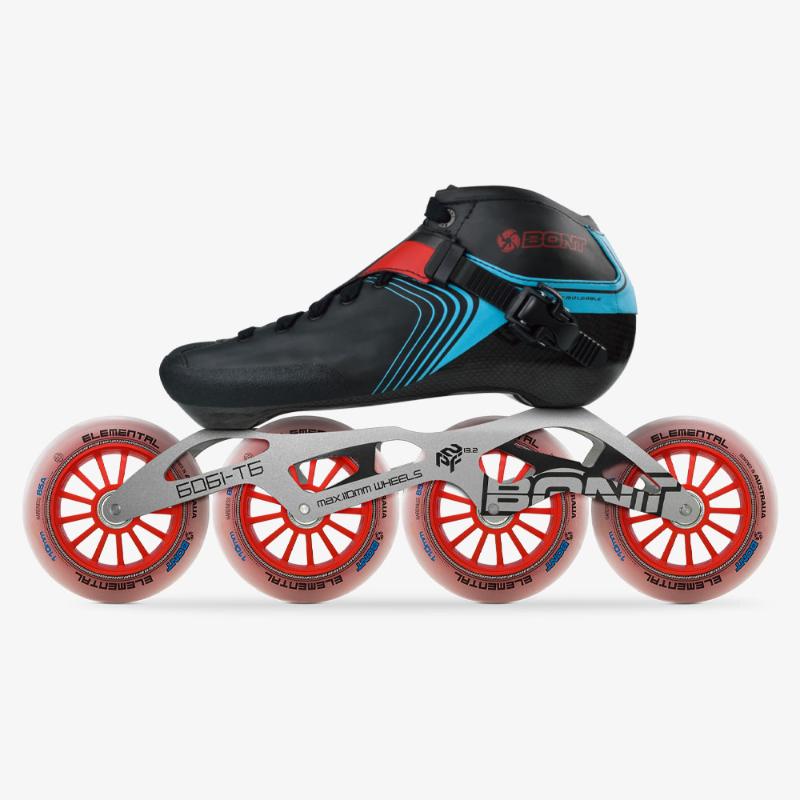 

Original BONT Inline Speed Skates Heatmoldable CarbonFiber Boot 4*110mm 6061 Elemental Wheel Skating Patines, 4x110mm pkg