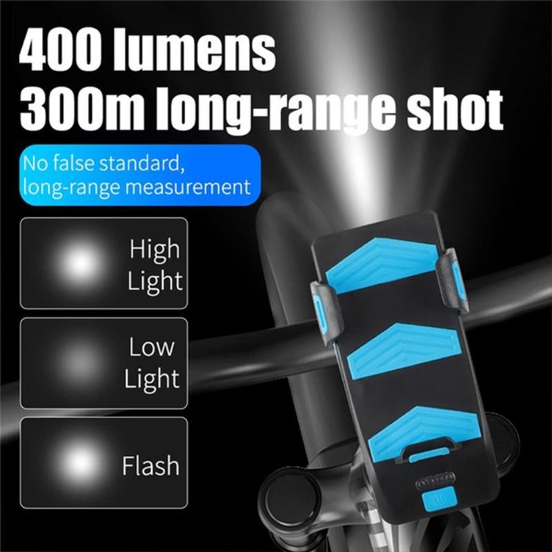 

Portable ABS 2000mA USB Rechargeable Bicycle Equipment Riding Bicycle Light Power Display LED Riding Light