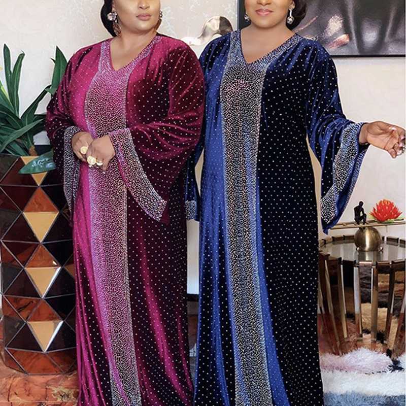 

MD Bangladesh Muslim Women Abaya Dress Luxury Kaftan Shiny Crystal Women's Galabiyat Big Size Fashion Turkish Islamic Clothing