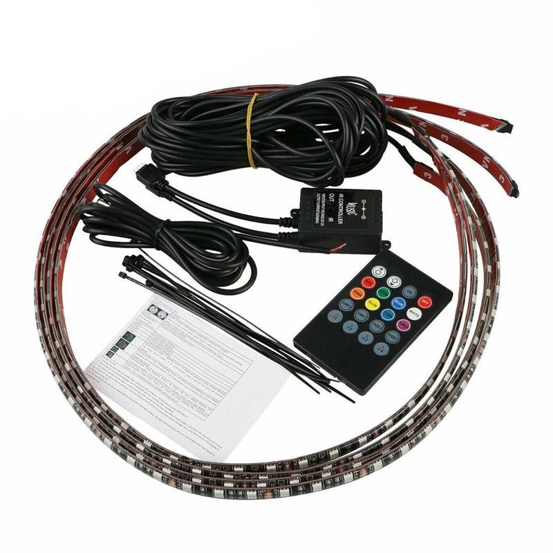 

RGB Sound Control Atmosphere Lights Dash Floor Foot Strip Lights Cigarette Lighter Adapter Decorative Lamp