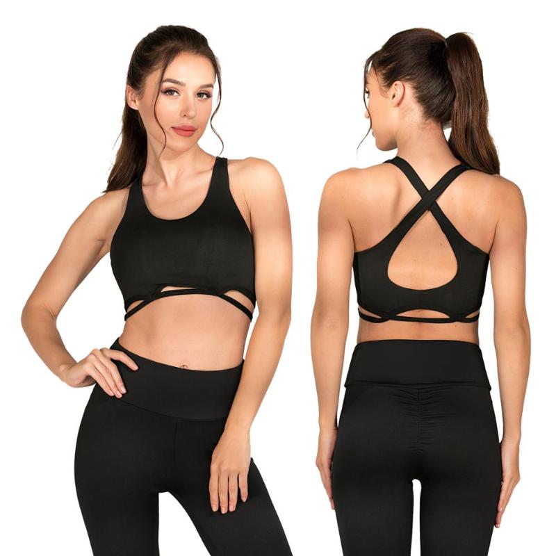 

Sexy Sport Bra Women Black Crop Top Push Up Bra Top Quick Dry Gym Fitness Clothing For Running Jogging Sportswear 11005