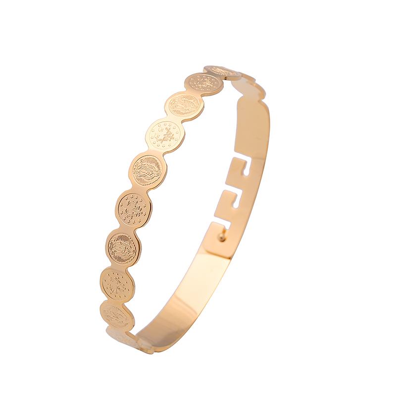 

Stainless steel bracelet creative fashion wild Virgin Mary opening adjustable Christian personality niche stainless steel bracelet
