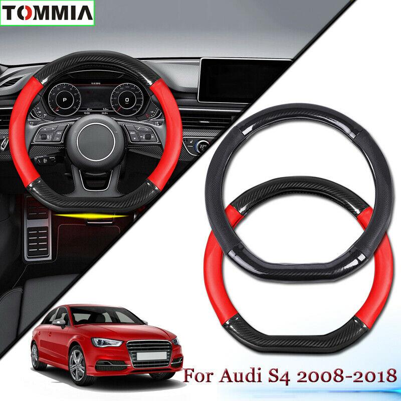 

Car Styling Carbon Fiber Leather Car Steering Wheel Cover For Audi S4 2008-2020