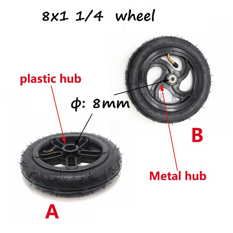 

8X1 1/4 Pneumatic Wheel Inner And Outer Tires for Small Electric Scooter Baby Carriage Wheel Replacement Parts