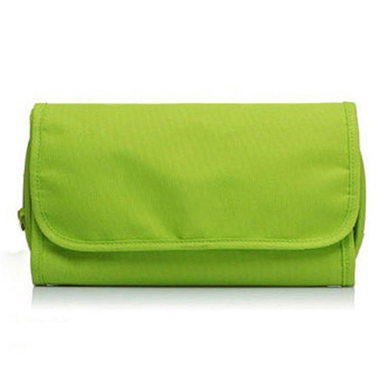 

Large Capacity Canvas Wash Pouch Toiletry Men Women Mesh With Hook Travel Accessories Solid Makeup Bag Hanging Folding Home, Sky blue