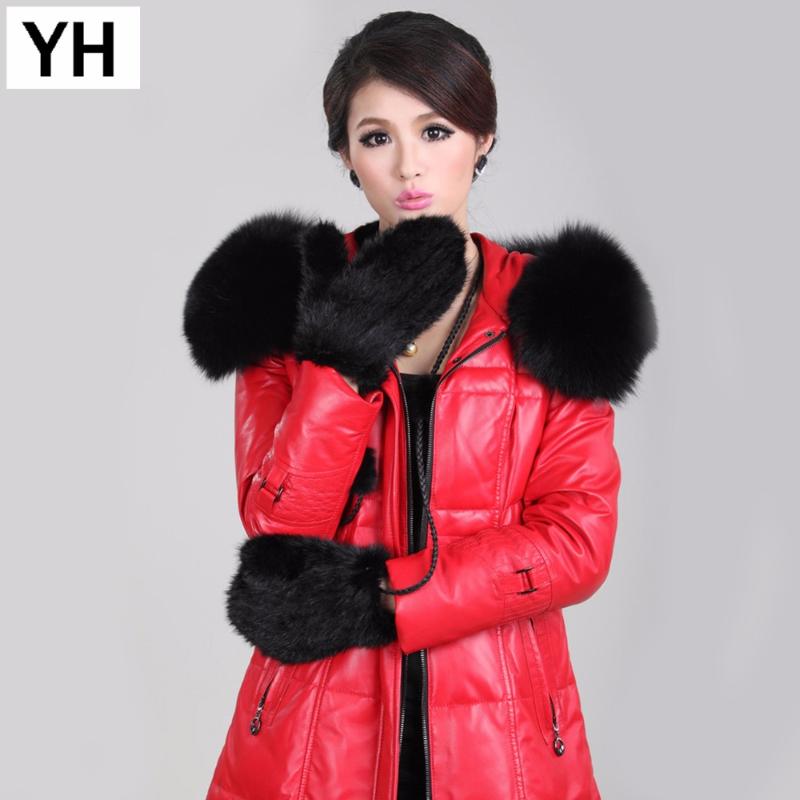 

Five Fingers Gloves Natural Real Winter Fashion Women Knitted Lady Warm And Soft Genuine