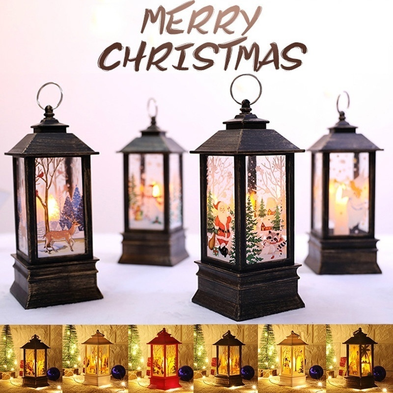 

No Battery) Merry Christmas Ornaments Snowman Santa Claus Deer Angel Pedants Lights Christmas Decorations for Home Lights LED