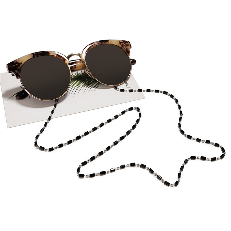 

Sunglasses Frames 1 PC Fashion Black Acrylic Beads Eyeglass Chains Non-fading Neck Strap Non-slip Eyewear Cord Lanyards