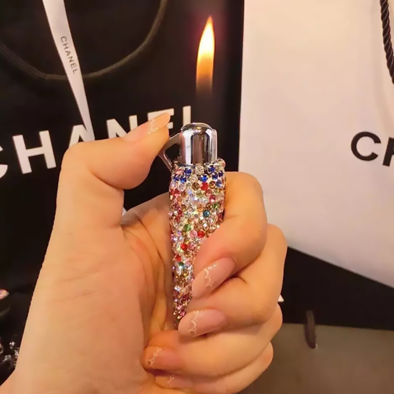 

Women Exquisite Lighter Hand made Diamond Inflatable Butane Cigarette Lighters for Ladies Girls Gift