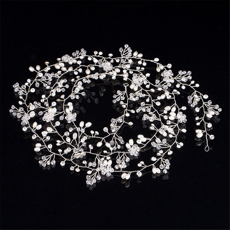 

1M Imitation Pearl Crystal Wedding Hair Vine Crystal Bridal Accessories Imitation Diamante Headband