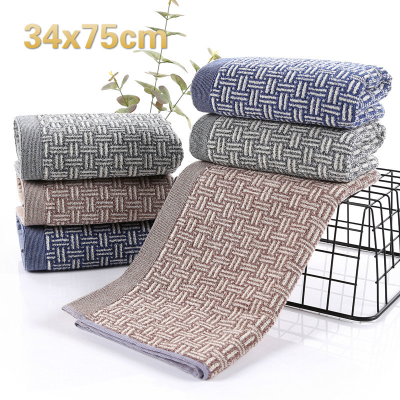 

Towel  High Quality Cotton Jacquard Weave Pattern Men Washcloth Travel El Motel Portable Sports Gym Swimming Man Gift, Coffee