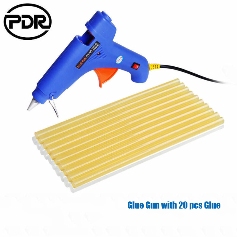 

PDR Hot Melt Glue Gun with 20 pcs glue stick Pistolet a colle Paintless Dent Repair Tools Thermo Electric Heat Temperature Tool