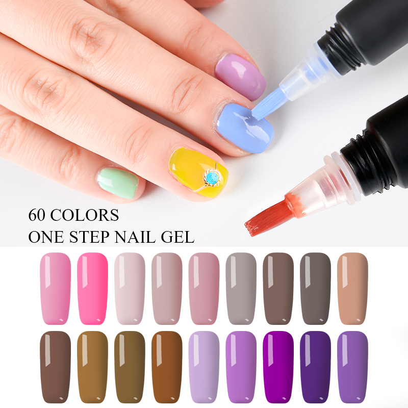 

Mtssii 3 In 1 Gel Nail Set Varnish Pen Glitter One Step Nail Art Gel Polish Kits Hybrid 60 Colors Easy To Use UV Lacquer, Azh02244