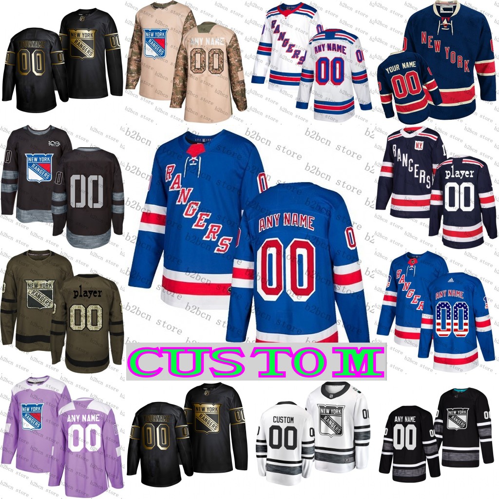 

CUSTOM New York Rangers Jersey 10 Artemi Panarin 24 Kaapo Kakko Jacob Trouba Lundqvist Mika Zibanejad Pavel Buchnevich Kreider Jesper Fast, Blue
