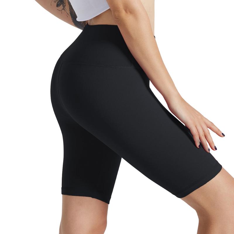 

Leggings Women Sport Solid Mid Thigh Stretch Cotton Span High Waist Active Short Legings vetement femme 2020, Black