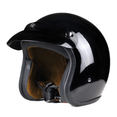 

MJMOTO 2020 New Arrived Motorcycle Open Face Helmet Vintage Chopper Racing Helmet Motobike Riding ABS With DOT Certified, Matte-black