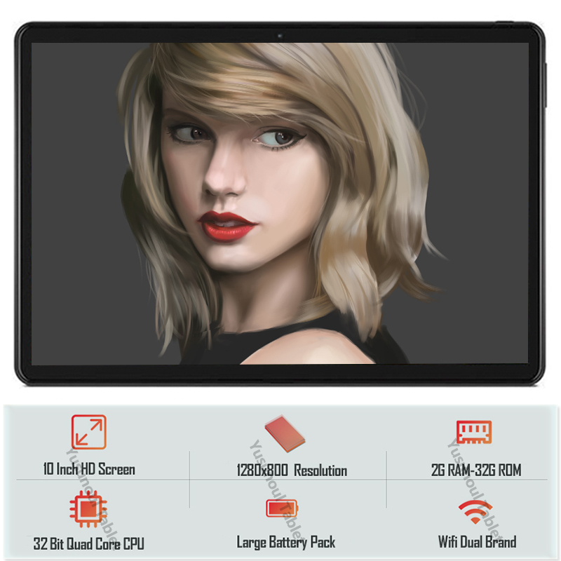 

Newest 2020 Android 9.0 OS Dual Sim Tablet pc Dual cameras Rear camera 5MP pixels 32GB ROM Bluetooth WiFi GPS Tablets 10.1+Gifts, Black