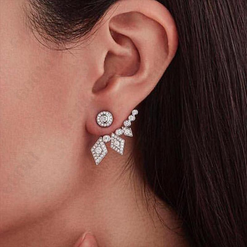 

GODKI 19mm Trendy Luxury Geometric Stud Earrings For Women Wedding Cubic Zircon CZ Dubai Bridal Earring Bohemia Hot 2020