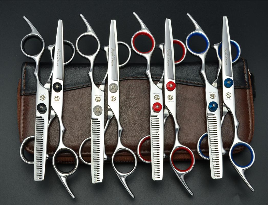 

1 Pair 2Pcs 6.0'' Purple Dragon Professional Human Hair Scissors Hairdressing Cutting + Thinning Shears Hair Styling Tools Z1001