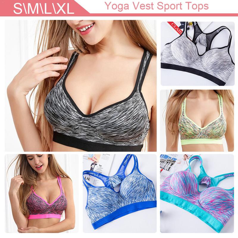 

Hot Push Up Sports Bra Padded Wirefree Shockproof Gym Fitness Athletic Running Marathon Yoga Vest Sport Tops Shake Underwear, Black