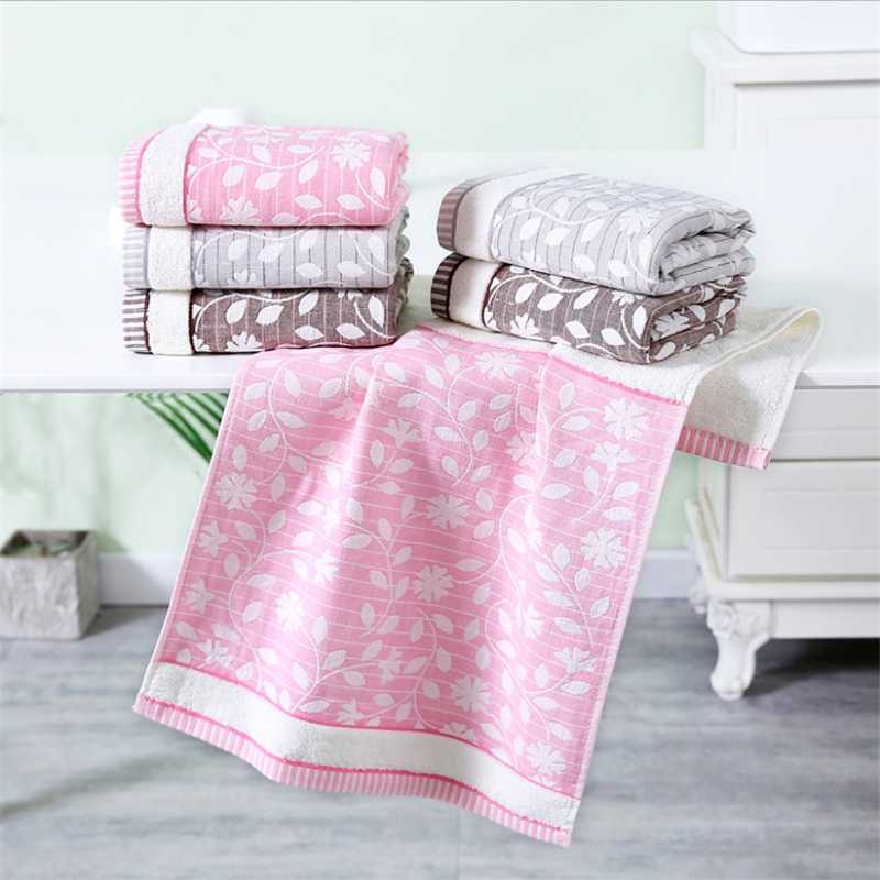 

Fabric Jacquard Towel Absorbent Soft Cotton Towel Half Terry Half Gauze Factory Direct Cloth Can Be Customized Face, Pink