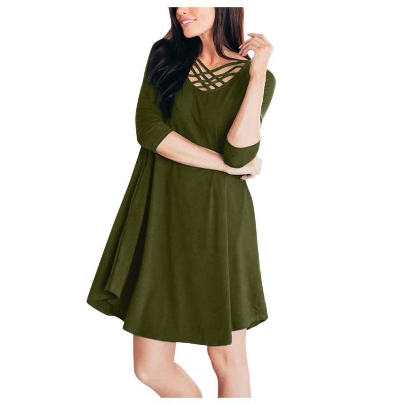 

Fashion Sexy Dress Women' Casual Plain Simple T-Shirt Loose Dress with Pockets Leisure elegant Sexy personality Comfortable, Black