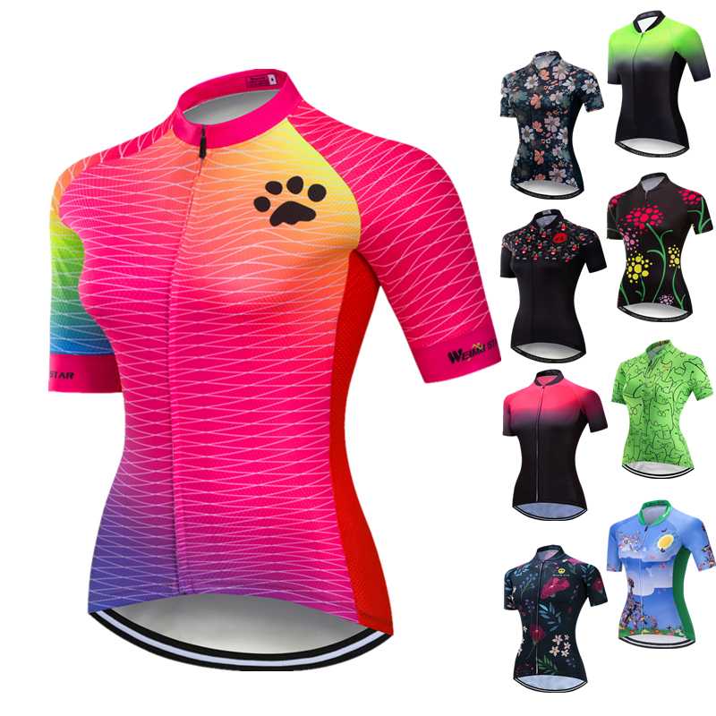 

Weimostar 2020 Women Cycling Jersey Shirt Summer Bicycle Cycling Clothing Short Sleeve MTB Bike Jersey Tops, Color 17